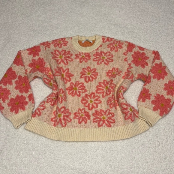 Promod Sweaters - Promod France Women Floral Knit Crewneck Chunky Sweater